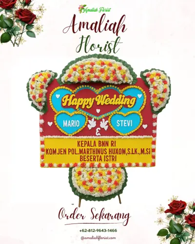Karangan Papan Bunga Pernikahan di Patehan